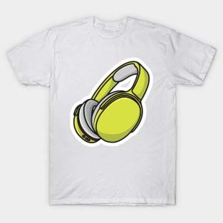 Wireless Headphone Sticker for Games and Music vector illustration. Sports and recreation or technology object icon concept. Sports headphone sticker vector design with shadow. T-Shirt